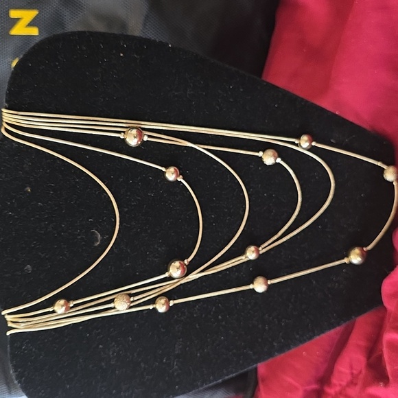 Elegant Gold Multi-Layer Necklace - Picture 2 of 2